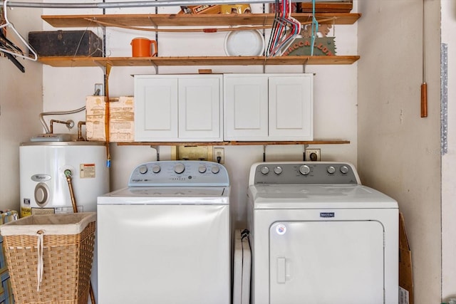 1786 S Border Ave, Inverness, FL 34452 - laundry area with cabinet space, washing machine and clothes dryer, and water heater