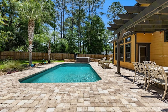 view of pool with a patio and a fenced backyard