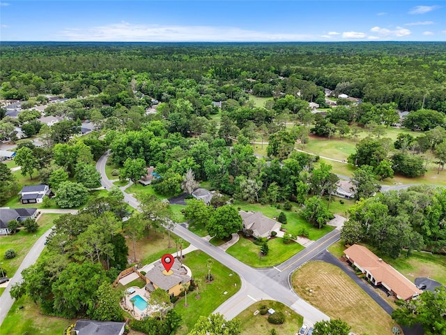 bird's eye view of a heavily wooded area