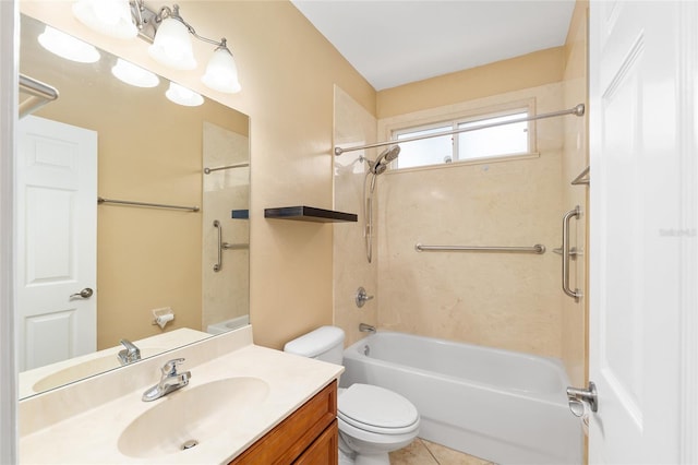 3664 NW 55th Ln, Gainesville, FL 32653 - bathroom featuring toilet, vanity, bathing tub / shower combination, and tile patterned floors