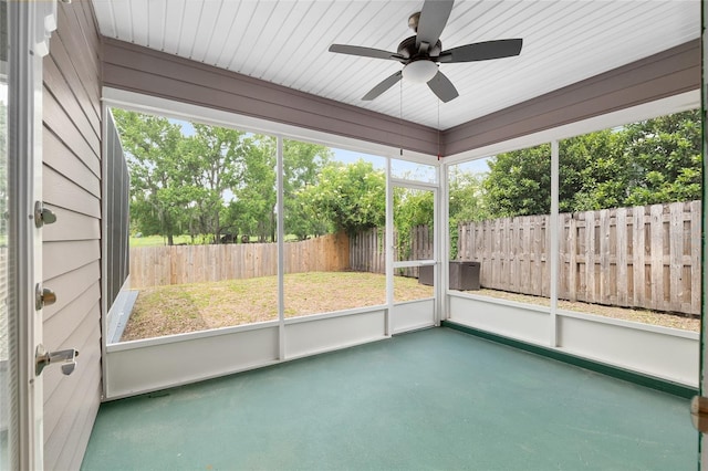 3664 NW 55th Ln, Gainesville, FL 32653 - unfurnished sunroom with ceiling fan
