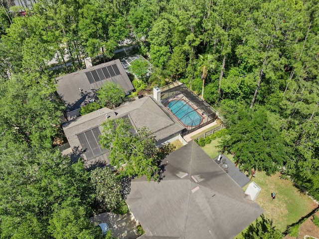 aerial view of a pool