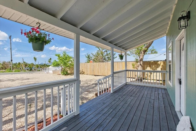 203 1st Ave SE, Steinhatchee, FL 32359 - wooden terrace featuring a fenced backyard