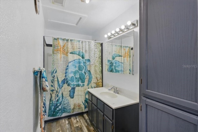 203 1st Ave SE, Steinhatchee, FL 32359 - full bathroom with vanity and wood finished floors