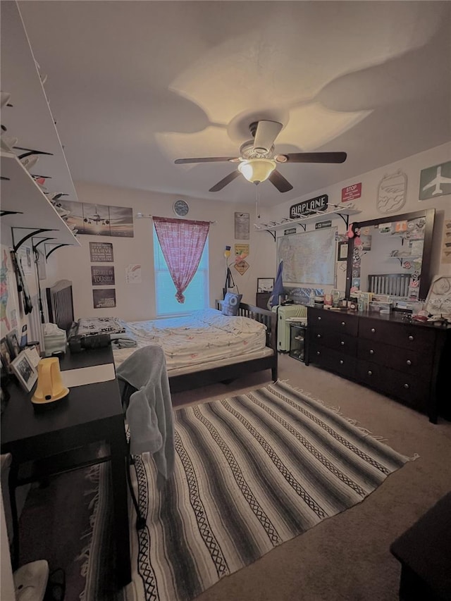 609 NE 2nd St, Williston, FL 32696 - bedroom featuring carpet and a ceiling fan