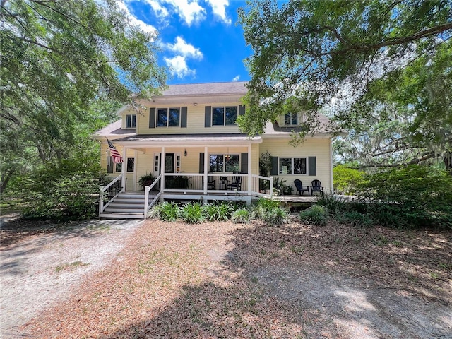 view of front of house with covered porch