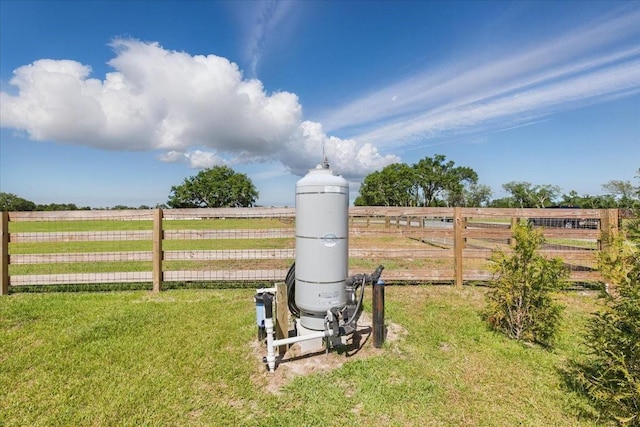 view of yard with a view of countryside