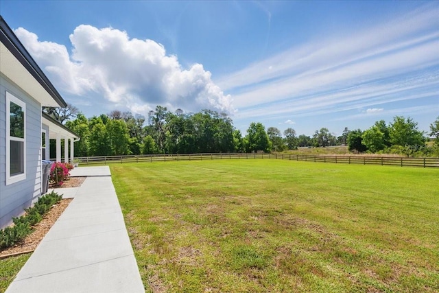 view of yard with a view of countryside