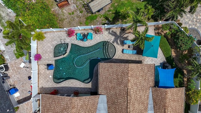 1120 81st St S, Saint Petersburg, FL 33707 - drone / aerial view of a pool area