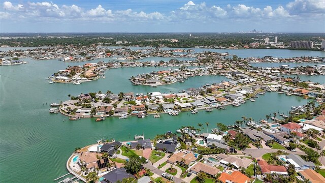 1120 81st St S, Saint Petersburg, FL 33707 - aerial view of property and surrounding area with numerous boat docks and a nearby body of water