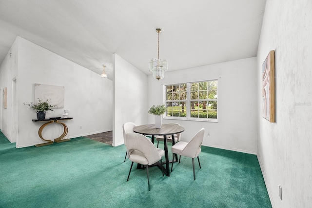 3233 SW 125th St, Archer, FL 32618 - carpeted dining space featuring a chandelier and baseboards