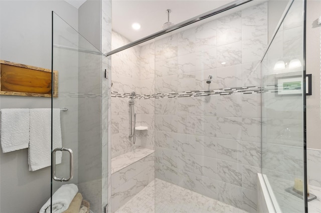 full bathroom with a stall shower