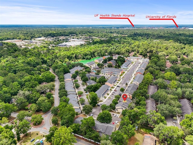 1573 NW 29th Rd Unit 2, Gainesville, FL 32605 - aerial view of a heavily wooded area
