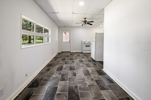 3046 SE 134th St, Starke, FL 32091 - corridor featuring baseboards, recessed lighting, and a drop ceiling