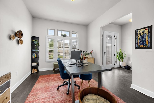 1084 NW 134th Way, Newberry, FL 32669 - office with baseboards and dark wood-type flooring
