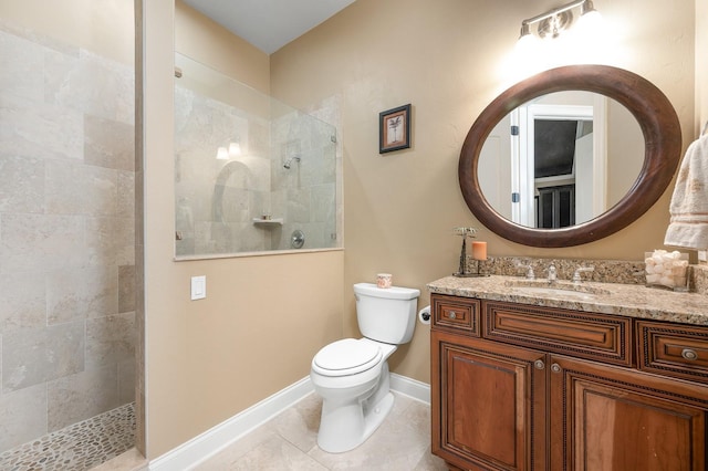 3533 SW 87th Dr, Gainesville, FL 32608 - full bathroom featuring toilet, walk in shower, vanity, and baseboards