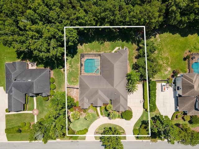 3533 SW 87th Dr, Gainesville, FL 32608 - aerial overview of property's location with property parcel outlined and a pool area