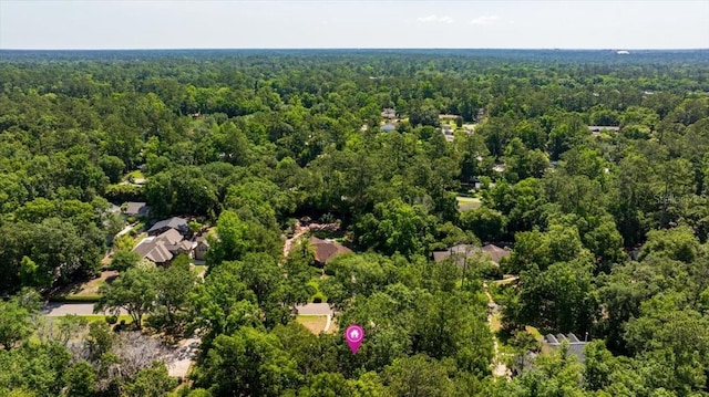 aerial view of a heavily wooded area