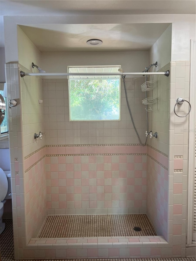 full bath with a stall shower and toilet