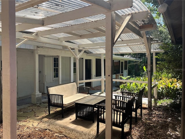 view of patio with a pergola