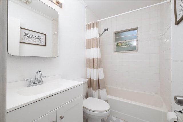 4502 SW 47th Way, Gainesville, FL 32608 - bathroom with vanity, toilet, and shower / tub combo with curtain
