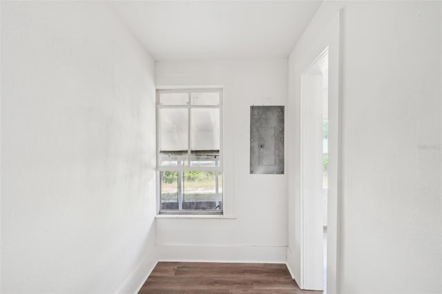 20014 SE 219th Ave, Hawthorne, FL 32640 - empty room with electric panel, dark wood-type flooring, and baseboards