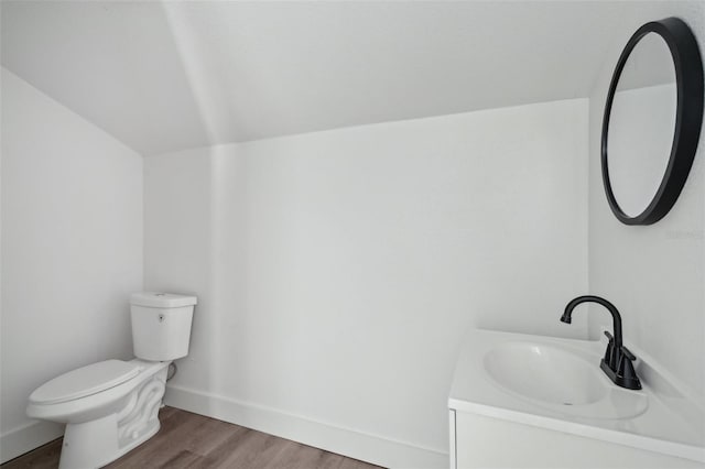 20016 SE 219th Ave, Hawthorne, FL 32640 - half bathroom with wood finished floors, toilet, vanity, and baseboards