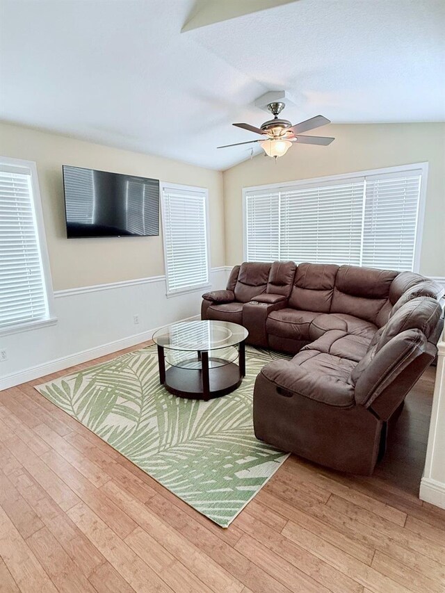 1425 S Central Ave, Flagler Beach, FL 32136 - living room featuring light wood-type flooring and a ceiling fan