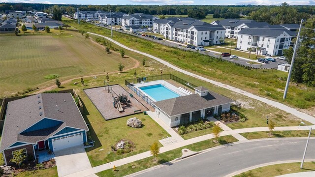 6669 SW 10th Ln, Gainesville, FL 32607 - aerial perspective of suburban area with a pool