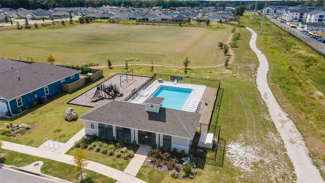 6669 SW 10th Ln, Gainesville, FL 32607 - aerial view of residential area featuring a pool area
