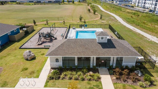 6669 SW 10th Ln, Gainesville, FL 32607 - aerial view of property and surrounding area with a pool