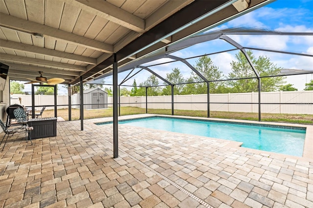 2204 Krista Ln, Brandon, FL 33511 - view of pool featuring a patio, a fenced backyard, and glass enclosure