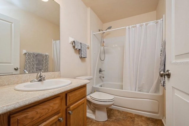 15628 NW 137th Way, Alachua, FL 32615 - bathroom with toilet, vanity, shower / bath combo with shower curtain, and tile patterned flooring