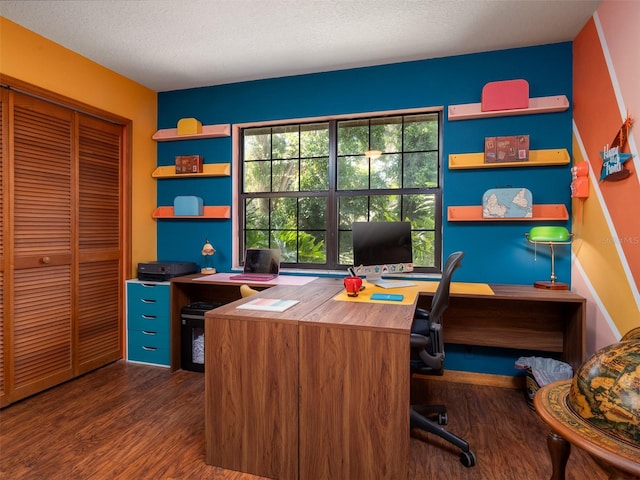 113 Myrtlewood Point Rd, East Palatka, FL 32131 - office with dark wood-type flooring and a textured ceiling