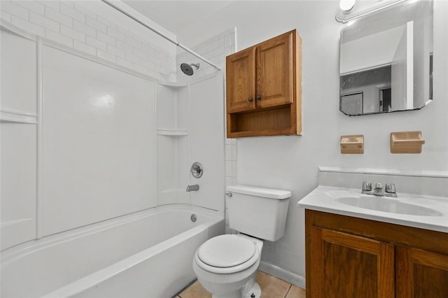 6912 SW 45th Ave, Gainesville, FL 32608 - bathroom with vanity, toilet, shower / washtub combination, and tile patterned flooring