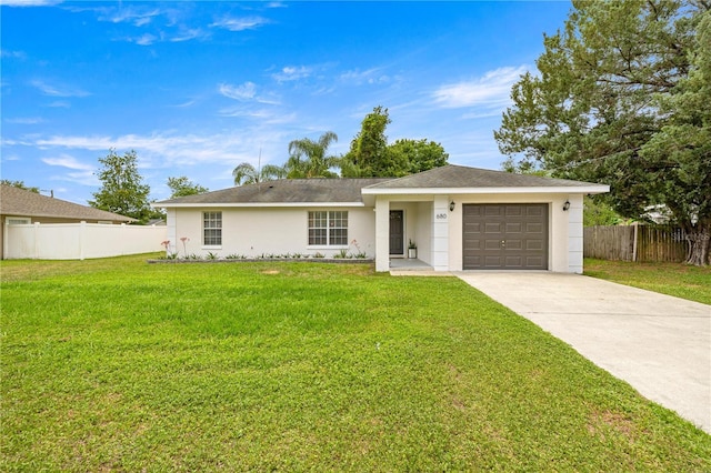 680 NW 67th Pl, Ocala, FL 34475 - ranch-style house with stucco siding, an attached garage, and concrete driveway