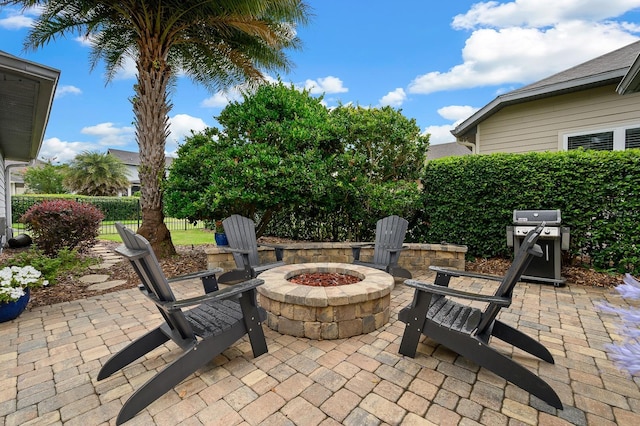 2638 SW 118th Ter, Gainesville, FL 32608 - view of patio featuring an outdoor fire pit and grilling area