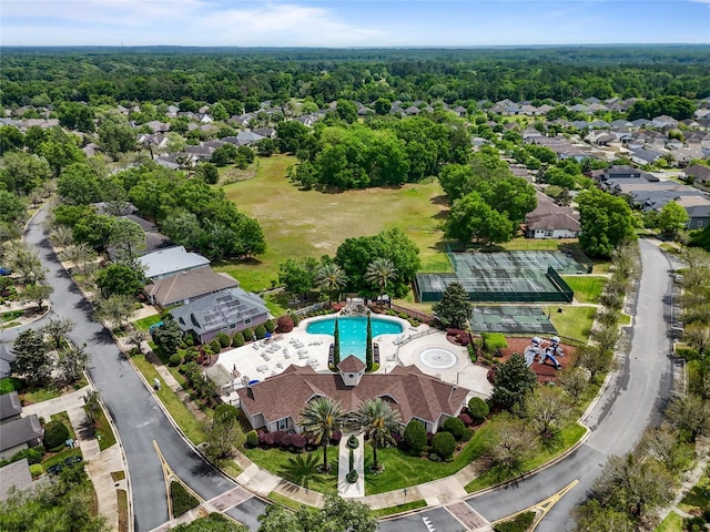 8360 SW 74th Pl, Gainesville, FL 32608 - aerial view of residential area with a pool area and a forest