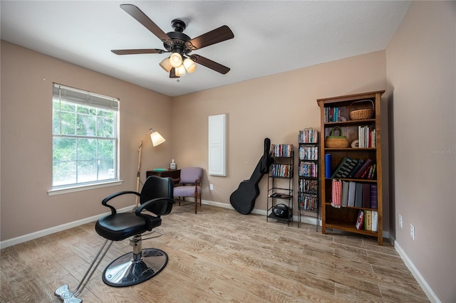 1841 SE 245th St, Hawthorne, FL 32640 - office featuring wood finished floors, baseboards, and ceiling fan