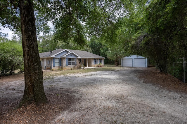 1841 SE 245th St, Hawthorne, FL 32640 - ranch-style house featuring a garage and an outdoor structure