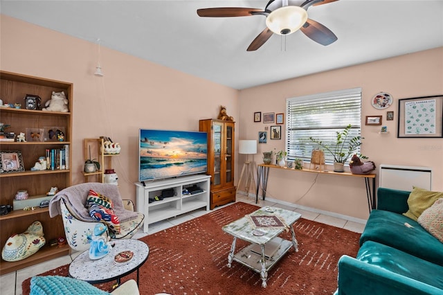 4510 NW 27th Ter, Gainesville, FL 32605 - living area featuring tile patterned floors and ceiling fan