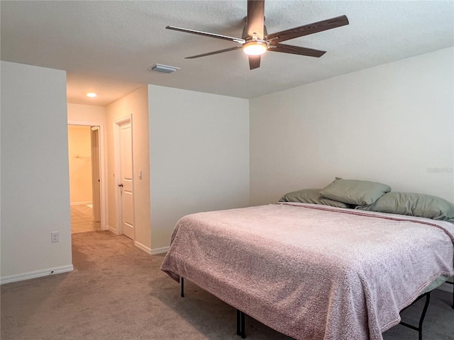 19140 NW 164th Pl, High Springs, FL 32643 - bedroom with light colored carpet, baseboards, and ceiling fan