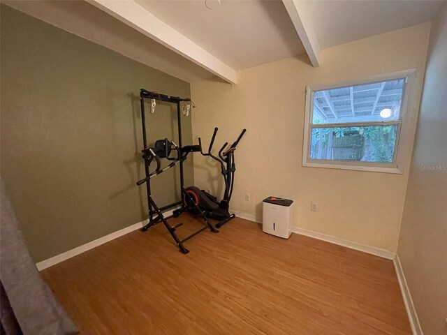 3008 NE 11th Dr, Gainesville, FL 32609 - exercise area with wood finished floors and baseboards