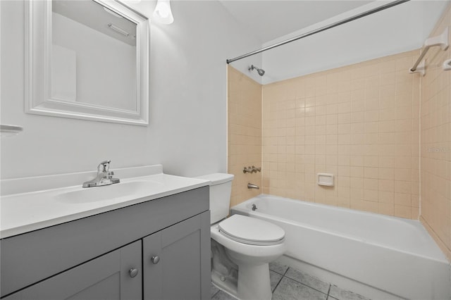 3026 NW 28th Cir, Gainesville, FL 32605 - bathroom with vanity, shower / tub combination, toilet, and tile patterned floors
