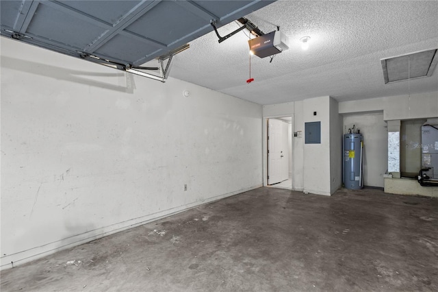 3026 NW 28th Cir, Gainesville, FL 32605 - garage with electric water heater, electric panel, a garage door opener, and heating unit