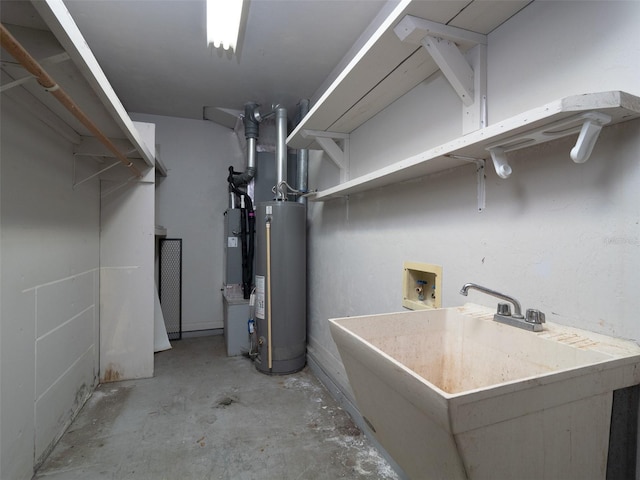 3703 NW 107th Ter, Gainesville, FL 32606 - finished below grade area with gas water heater and a sink