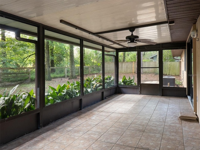 3703 NW 107th Ter, Gainesville, FL 32606 - unfurnished sunroom with ceiling fan