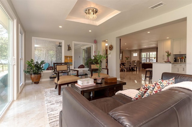 18101 Boy Scout Rd, Odessa, FL 33556 - living area featuring recessed lighting and a chandelier