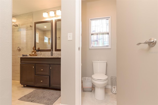 18101 Boy Scout Rd, Odessa, FL 33556 - full bath featuring vanity, tiled shower, toilet, and baseboards