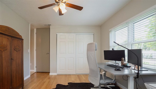 18101 Boy Scout Rd, Odessa, FL 33556 - office space with light wood-type flooring, a ceiling fan, and baseboards